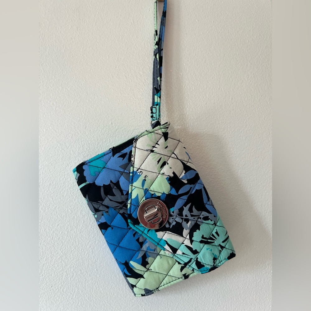 Vera Bradley Blue Camofloral Wristlet